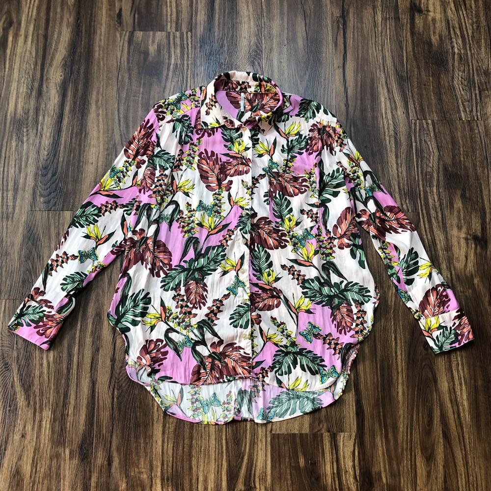 *SOLD*  Free People Tropical Lightweight Blouse